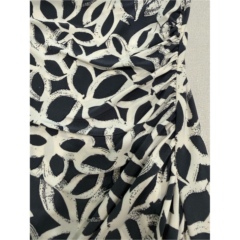 Ralph Lauren Womens Dark Grey and White Floral Pattern 3/4 Sleeve Dress Size 10 - Picture 6 of 6